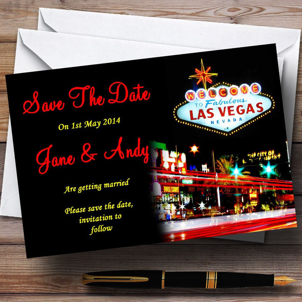 Las Vegas Strip Customised Wedding Save The Date Cards