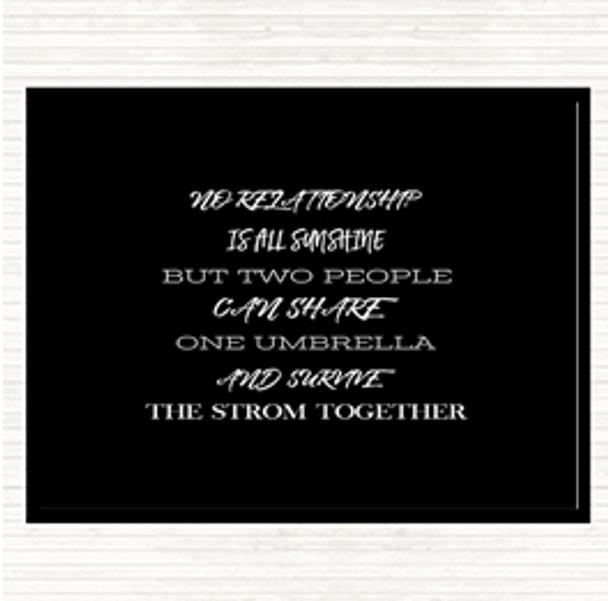 Black White One Umbrella Quote Placemat