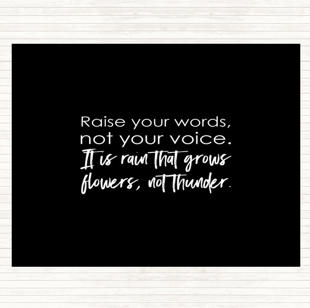 Black White Raise Your Words Quote Placemat