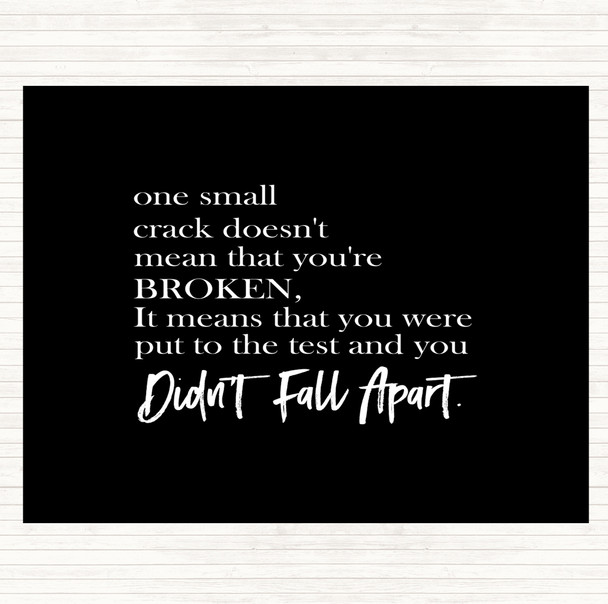 Black White Small Crack Quote Placemat