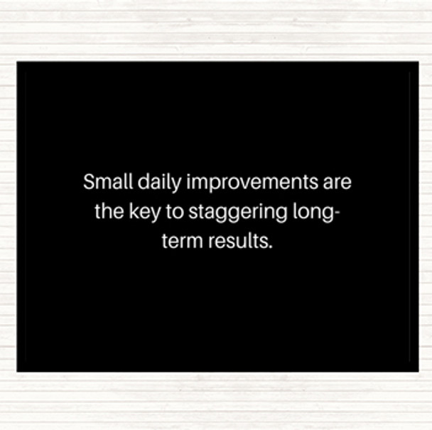 Black White Small Daily Improvements Quote Placemat