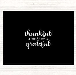 Black White Thankful Quote Placemat