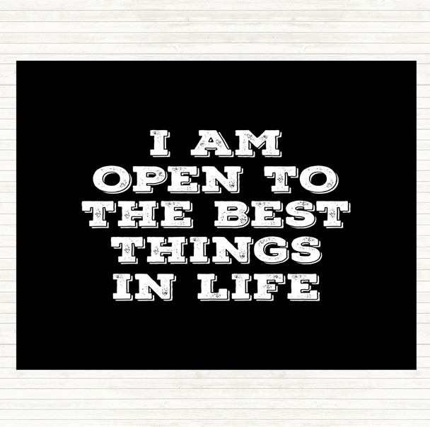 Black White Best Things In Life Quote Placemat