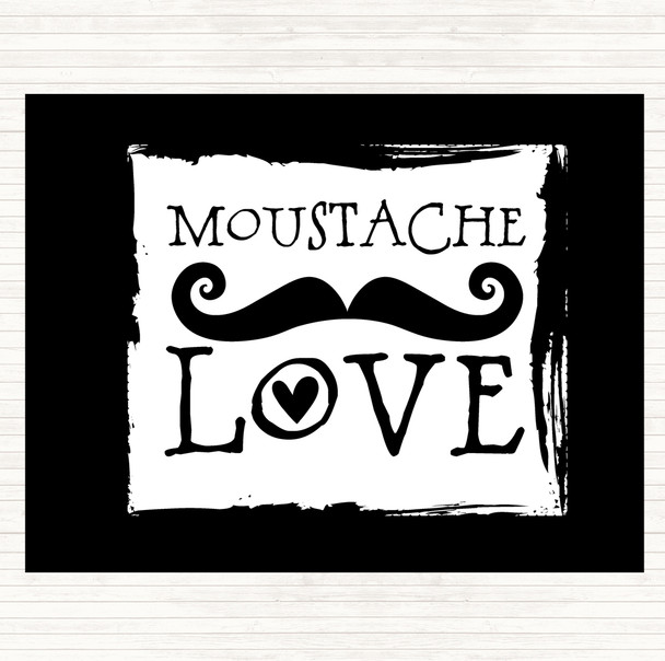 Black White Word Art Mustache Quote Placemat