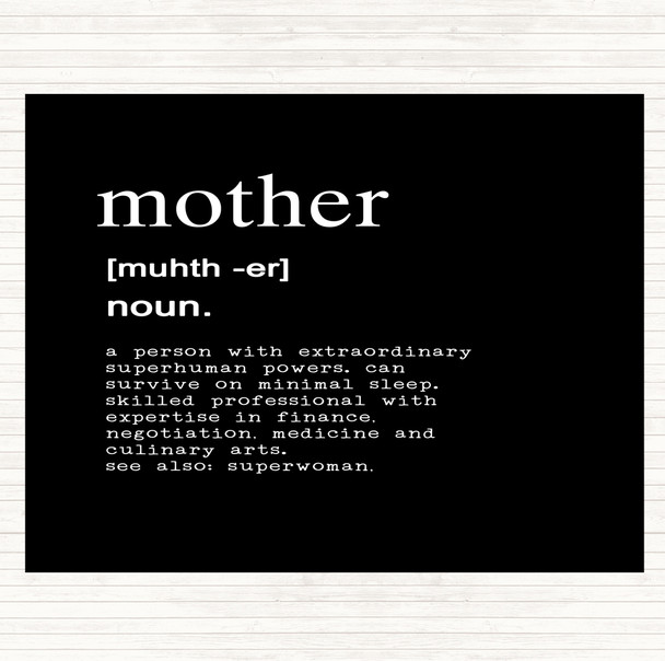 Black White Word Definition Mother Quote Placemat