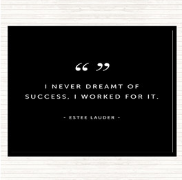 Black White Worked For Success Quote Placemat