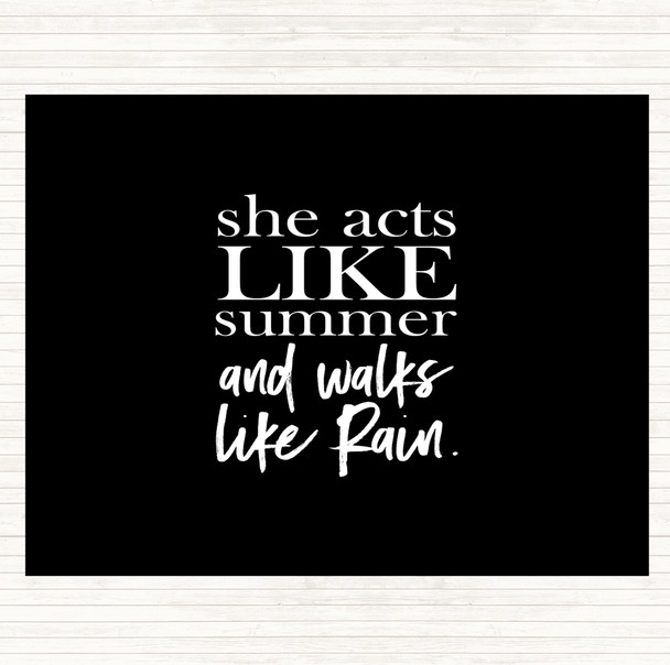 Black White Acts Like Summer Quote Placemat