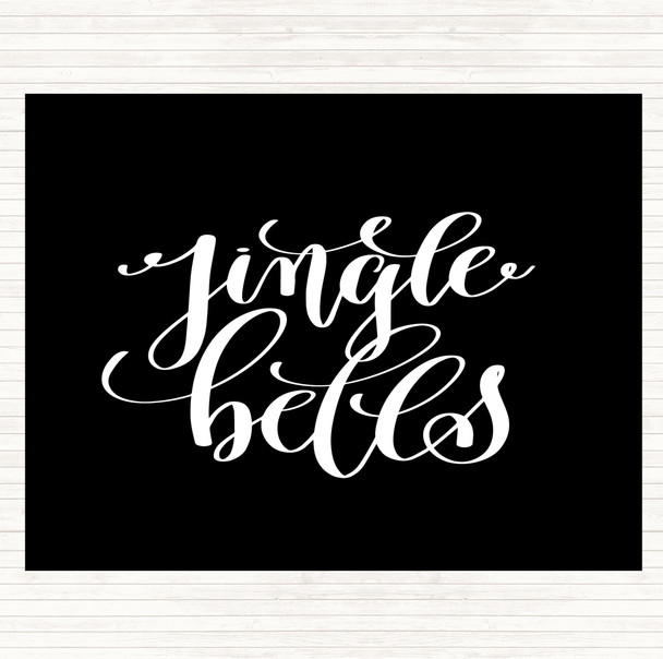 Black White Christmas Jingle Bells Quote Placemat