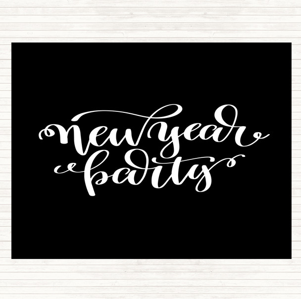 Black White Christmas New Year Party Quote Placemat