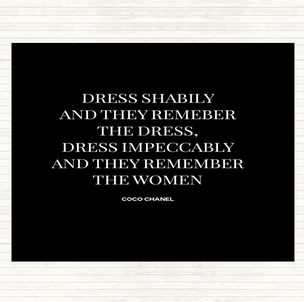 Black White Coco Chanel Dress Quote Placemat