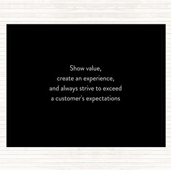 Black White Exceed Customers Expectations Quote Placemat