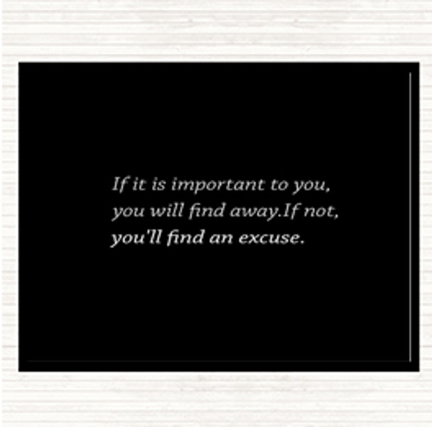 Black White Find A Way Quote Placemat