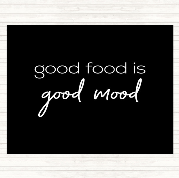 Black White Good Food Quote Placemat