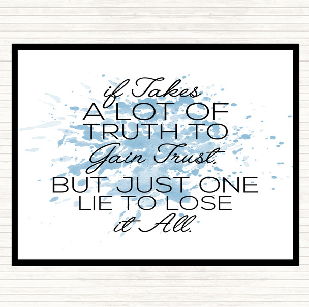 Blue White A Lot Of Truth Inspirational Quote Placemat