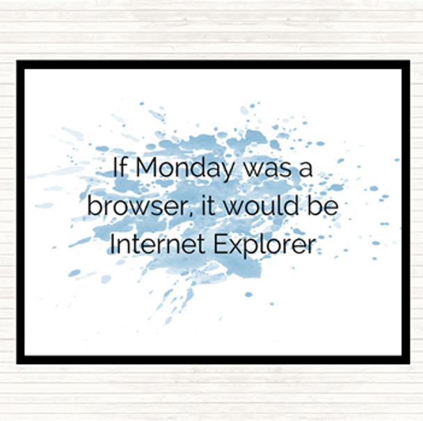 Blue White If Monday Was A Browser Inspirational Quote Placemat