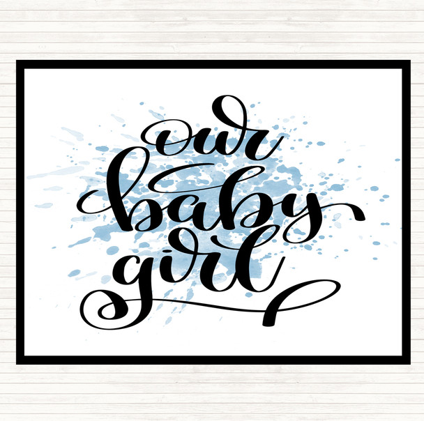 Blue White Baby Girl Inspirational Quote Placemat