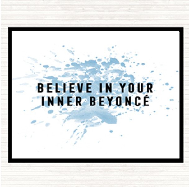 Blue White Inner Beyonce Inspirational Quote Placemat