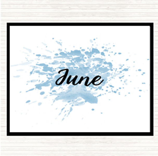 Blue White June Inspirational Quote Placemat