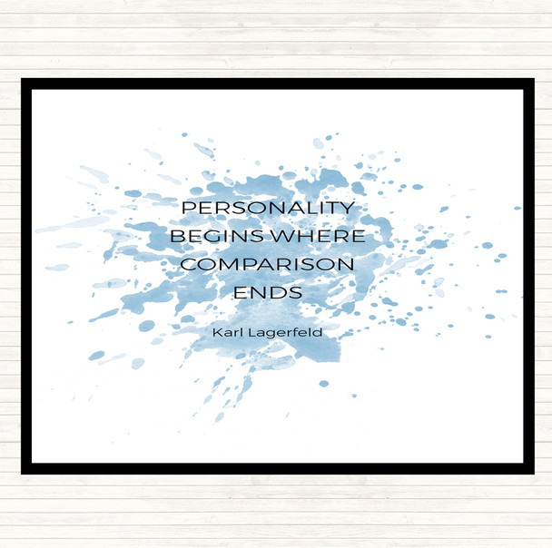 Blue White Karl Personality Inspirational Quote Placemat