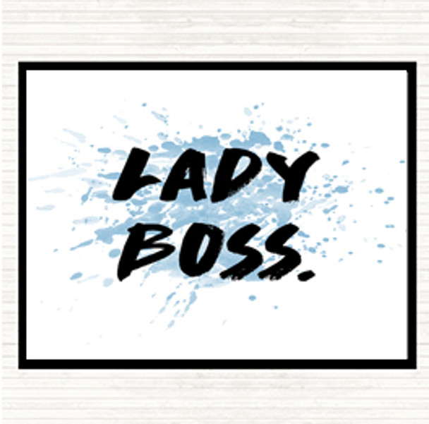 Blue White Lady Boss Inspirational Quote Placemat