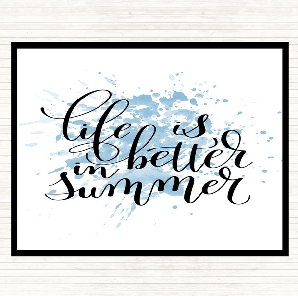 Blue White Life Is Better In Summer Inspirational Quote Placemat