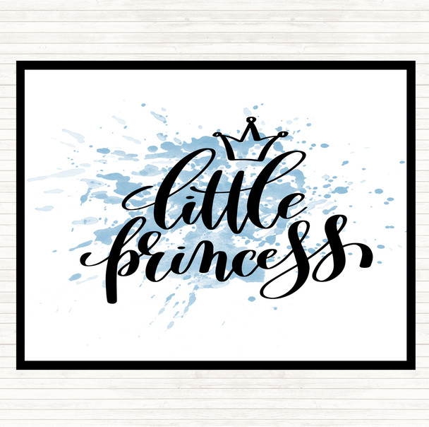 Blue White Little Princess Inspirational Quote Placemat
