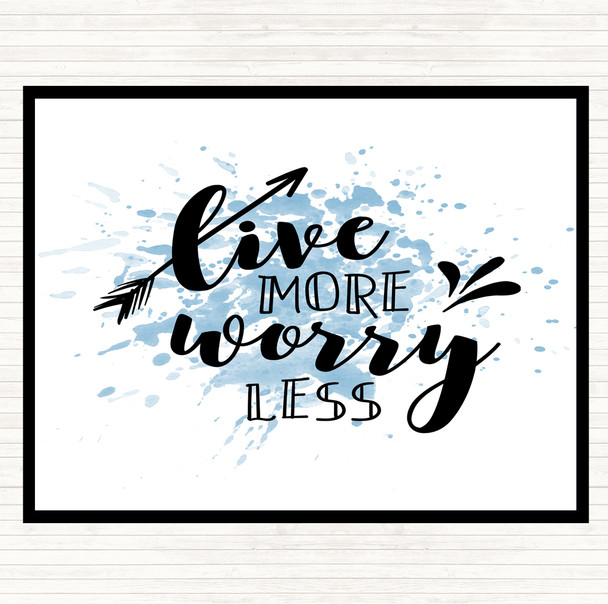 Blue White Live More Arrow Inspirational Quote Placemat