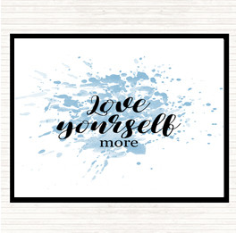 Blue White Love Yourself More Inspirational Quote Placemat
