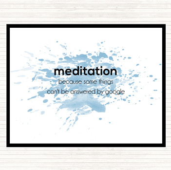 Blue White Meditation Inspirational Quote Placemat