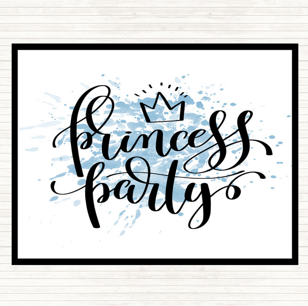 Blue White Princess Party Inspirational Quote Placemat