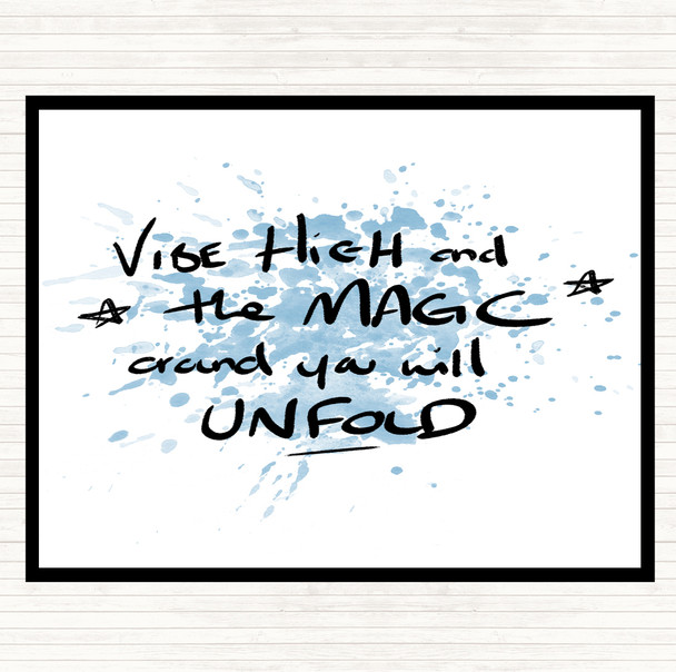 Blue White Ride High Magic Inspirational Quote Placemat