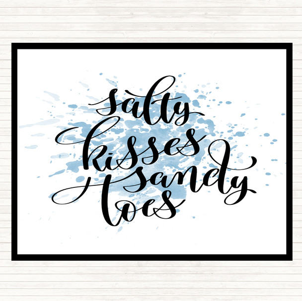 Blue White Salty Kisses Sandy Toes Inspirational Quote Placemat