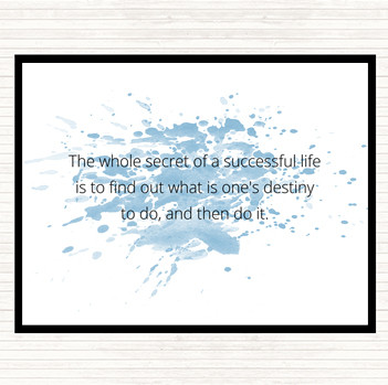 Blue White Secret Of Successful Life Inspirational Quote Placemat