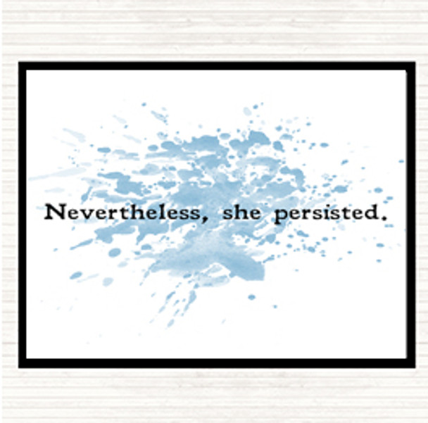 Blue White She Persisted Inspirational Quote Placemat