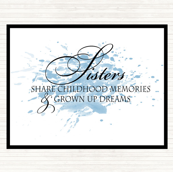 Blue White Sisters Share Inspirational Quote Placemat