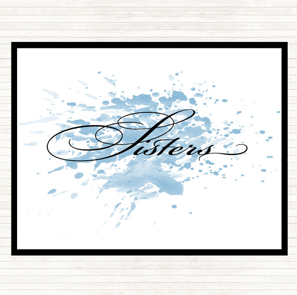 Blue White Sisters Inspirational Quote Placemat