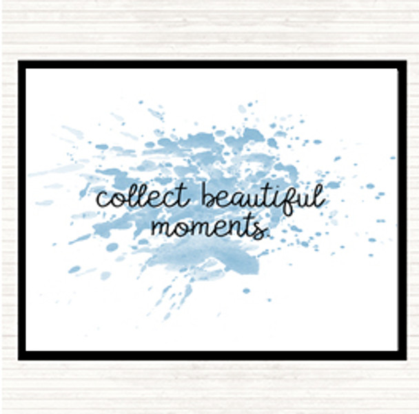 Blue White Beautiful Moments Inspirational Quote Placemat