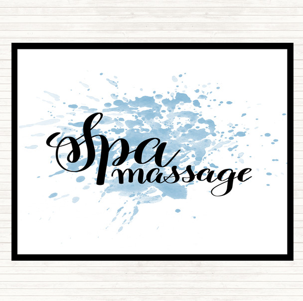 Blue White Spa Massage Inspirational Quote Placemat