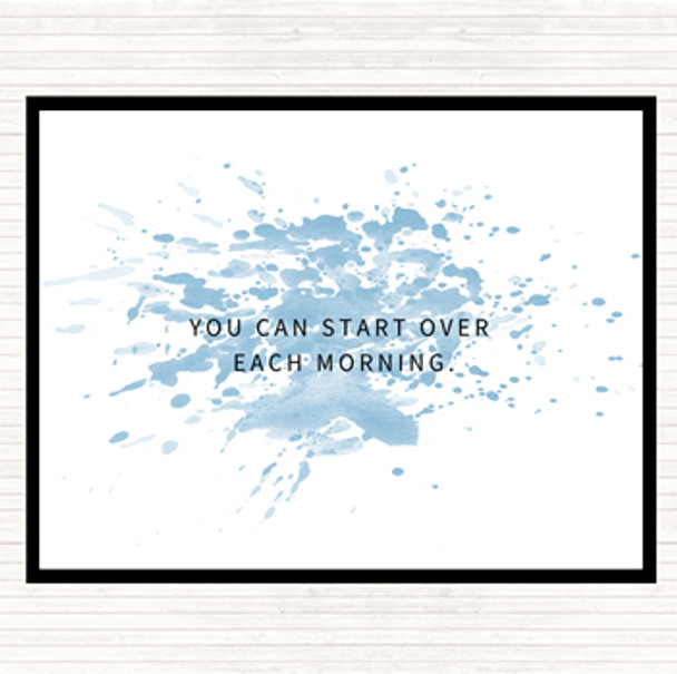 Blue White Start Over Each Morning Inspirational Quote Placemat