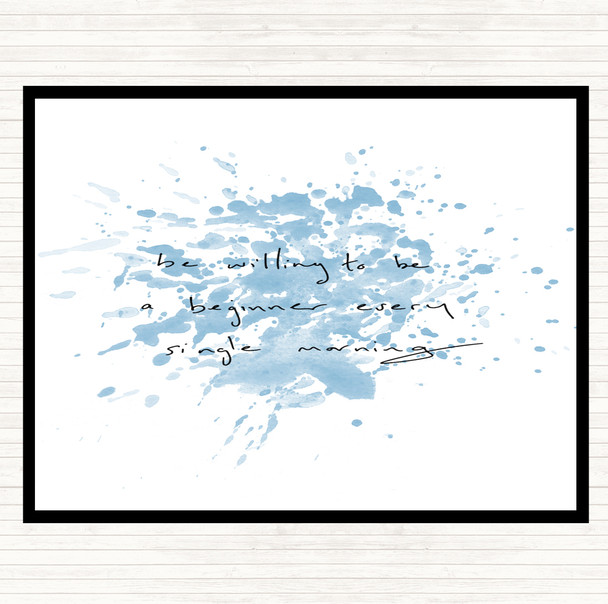 Blue White Beginner Every Morning Inspirational Quote Placemat