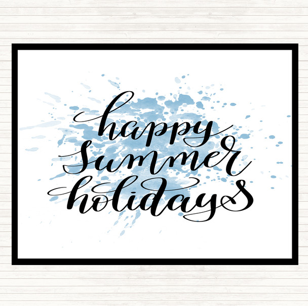 Blue White Summer Holidays Inspirational Quote Placemat