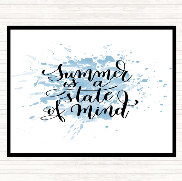 Blue White Summer State Of Mind Inspirational Quote Placemat
