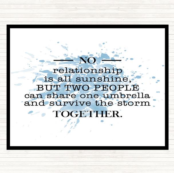 Blue White Survive The Storm Inspirational Quote Placemat