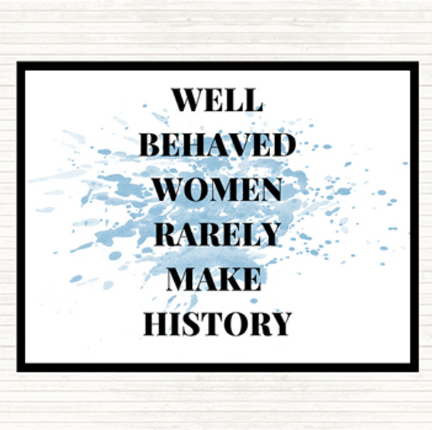 Blue White Well Behaved Women Inspirational Quote Placemat