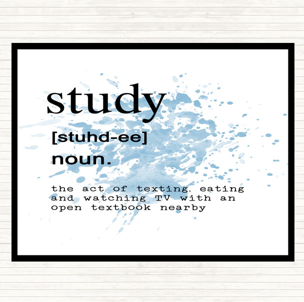 Blue White Word Definition Study Inspirational Quote Placemat
