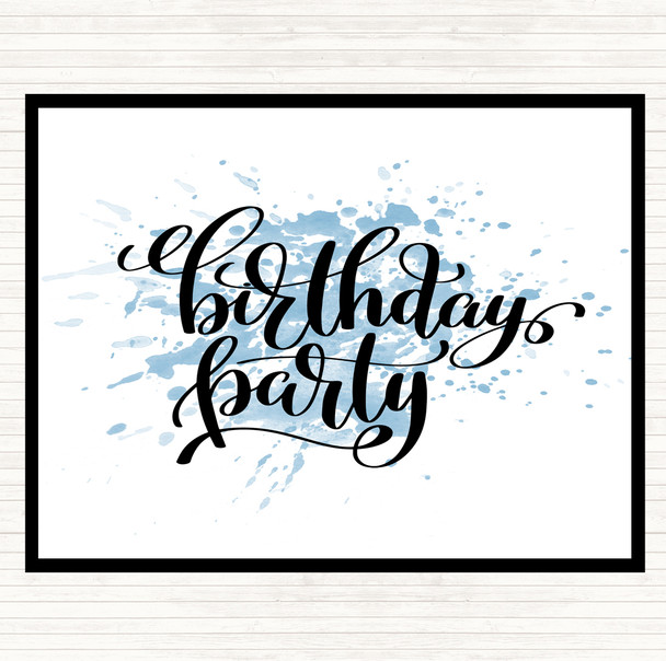 Blue White Birthday Party Inspirational Quote Placemat