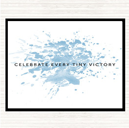 Blue White Celebrate Every Victory Inspirational Quote Placemat