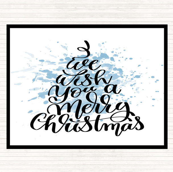 Blue White Christmas I Wish You A Merry Xmas Quote Placemat