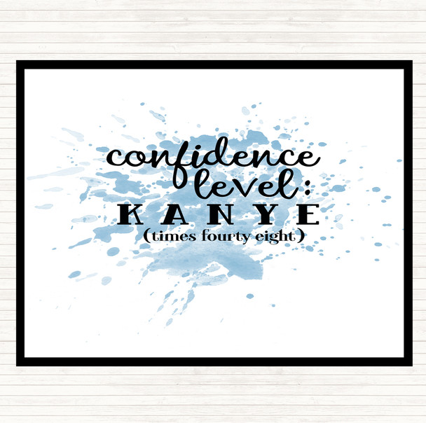 Blue White Confidence Level Inspirational Quote Placemat