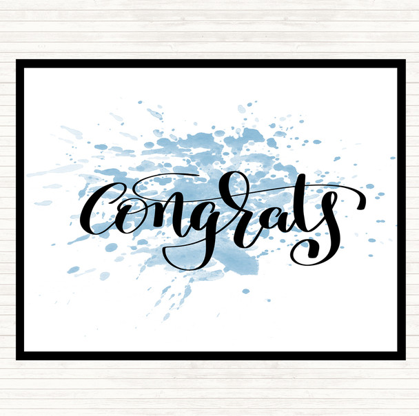 Blue White Congratulations Inspirational Quote Placemat